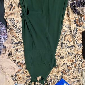 Long prom dress with slit & partial open back